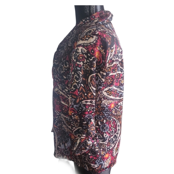 New Directions Elegant Multicolor Paisley Blouse Sz.PS - Picture 5 of 7